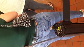 Fat booty Mexican Milf in blue jeans