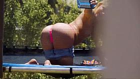 Perving on Trampoline Teen