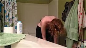 Shaved blonde in shower 02