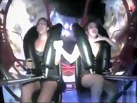 Crazy roller coaster fun with some of the hottest babes