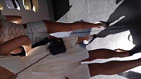 Big booty white teen in small shorts