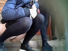 Piss hunter catches girls peeing outdoors