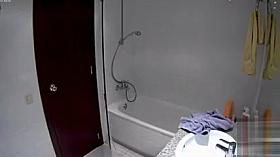 Punk chick takes a quicky and relaxing shower