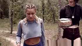 Hardfucked teen swallows a load of warm cum