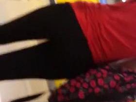 Teen in black spandex