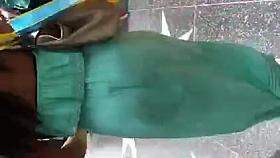 See Thru Blue Dress Showing Thong