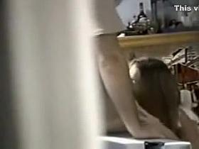 Long-Haired Cutie Gets On All Fours To Give Head By The Poo