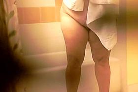 Showering Wife on Vacation