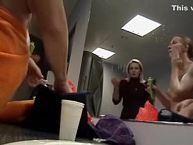 Russian actresses getting dressed in the locker room
