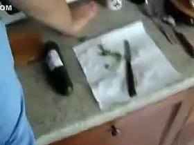 Wife Flashed and Undressed and Fucked Doggystyle in Kitchen