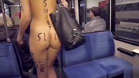 Public nudity short film with total babe