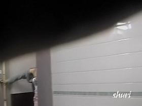 Toilet sharking surprise with brown-haired pretty vixen being totally stunned