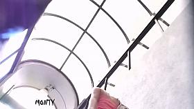 Black haired chick in skirt pants voyeur candid video