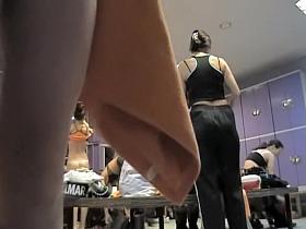 Hidden cam in changing room shoots fem in white panty