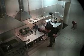 Chef`s secret sex in kitchen