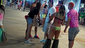 Chicks in skimpy cloths at music festival
