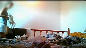 Hidden camera spying her in the morning