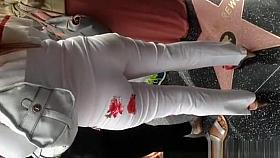 White pants cameltoe an ass