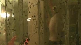 Spying through the window nice blonde big tits