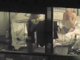 Girls spied through the hotel window