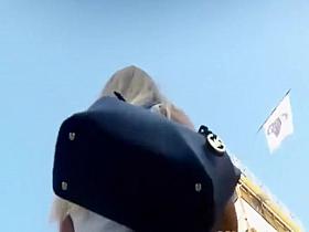 Plump booty covered with a short skirt