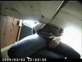 Hot hidden under desk masturbating!