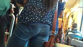 TEEN ASS IN JEANS AT RESTAURANT HIDDEN CAM fm105