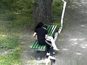 Teen couple park handjob