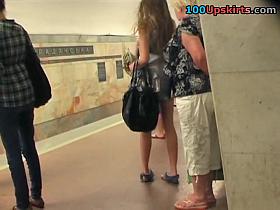 Look up the petticoat of hawt golden-haired