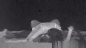 Couple spied outdoor