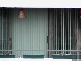 My slim blonde neighbor naked in her apartment