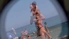 Pussy slip from arousing bikini