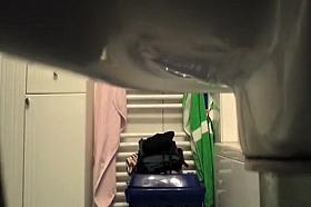 Seductive filly with a big butt jumps out of the shower to dry herself