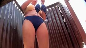 Sexy girl changes up in a hurry