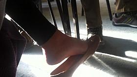 Candid delicious flat dangle at english class