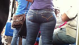 Candid Latina Booty on NYC Bus 2