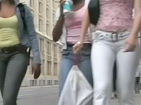 Her smooth ass is walking down the street like a star