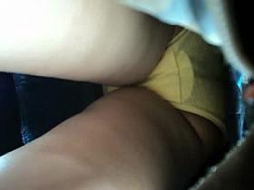 boso MILF office girl yellow panty w pads
