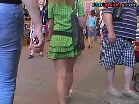 Denim mini&green string