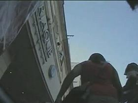 Hot babe in long dress filmed downblouse in a store