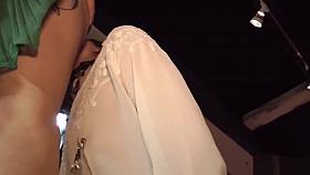 Babe dp fucked in cut leggings in public