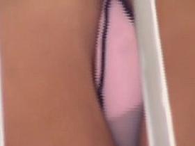 Sexy legs up the jeans skirt voyeured on the bridge AA1A