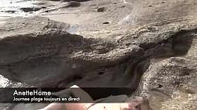 Nude French Wife Having Fun Outdoor at the Sea