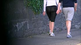 Candid big ass milf in see through spandex