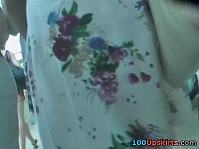 Legal Age Teenager in checkered petticoat upskirts