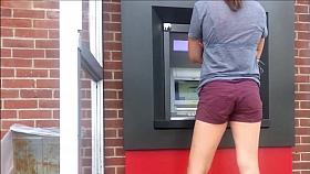 NICE MUFFIN BUTT AT THE ATM!!!!