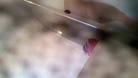 My brunette stepsister enjoys washing her steaming hot titties