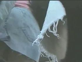 This jeans skirt can't hide all panties and ass truth