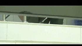 Pussies up close from under toilet doors