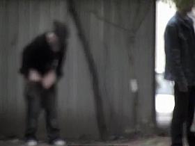 Chubby girl smiled while she pissed